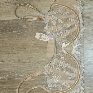 RARE Victoria Secret Runway VS 2003 Blush Pearly Beaded Sheer Regal Bra 36B NWT